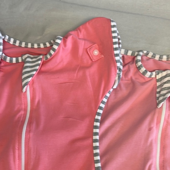 Insular - set of 3 Pink Baby Sleep Sacks with Striped Sleeves - Picture 5 of 6